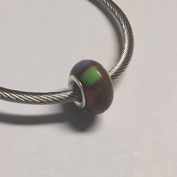 Brown Purple Red White Block Charm for Pandora Style Bracelet‎ - Picture 5 of 5